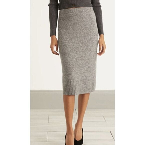 Dorothee Schumacher Gray Soft Flash Alpaca Blend Knit Midi Skirt - 12, BNWTs - Picture 2 of 8